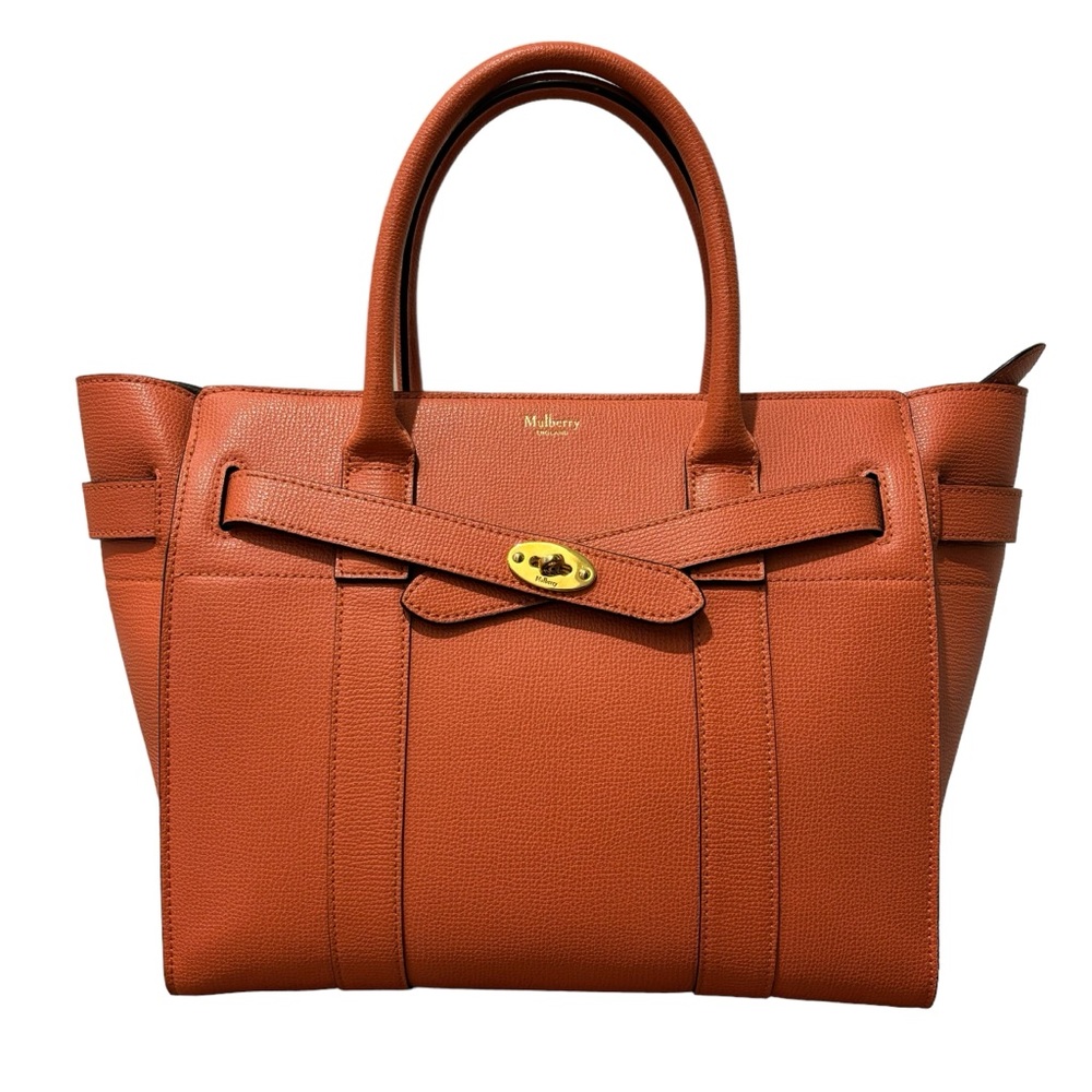 MULBERRY Small Classic Grain Small Bayswater Zip Tote Orange